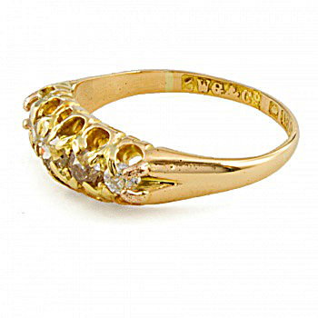 18ct gold Diamond 5 stone Ring size L